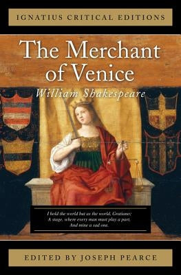 Paperback of The Merchant of Venice with Contemporary Criticism by Ignatius Press, showing the book cover with title and author.