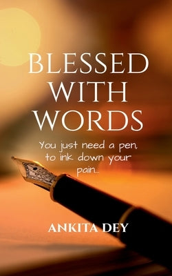 Paperback titled "Blessed with Words" by Notion Press, featuring a softcover book with a clean, minimalistic cover design.