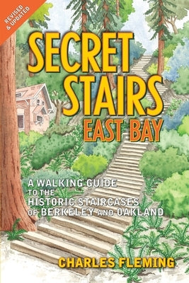 Paperback book titled "Secret Stairs: East Bay" by Santa Monica Press, featuring historic Berkeley and Oakland staircases.