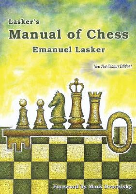 Paperback of Lasker's Manual of Chess by Russell Enterprises, showing the book cover with chess illustrations.