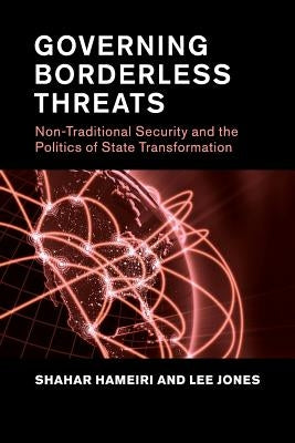 Paperback book titled "Governing Borderless Threats" by Cambridge University Press, featuring a cover with a globe and security imagery.