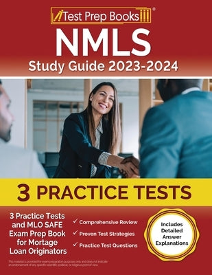 Test Prep Books NMLS Study Guide 2023-2024 paperback with practice tests and detailed answer explanations for mortgage loan originators