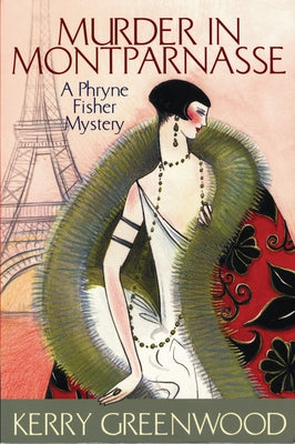 Cover of "Murder in Montparnasse" mystery novel by Poisoned Pen Press, featuring a vintage Parisian scene.