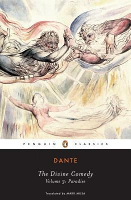 Open copy of The Divine Comedy: Volume 3 Paradise by Penguin Group, featuring detailed illustrations on the pages.