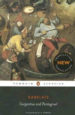 Illustration from Penguin Group's Gargantua and Pantagruel, featuring classic artwork depicting the characters in a detailed scene.
