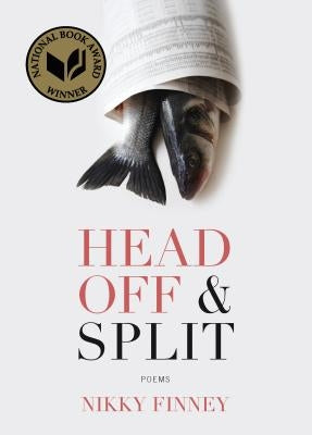 Cover image of "Head Off & Split: Poems" by Triquarterly Books, featuring abstract artwork and bold typography.