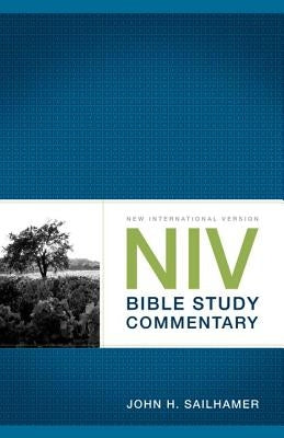 Zondervan NIV Bible Study Commentary book open with pages and annotations, detailed view of the religious study guide.
