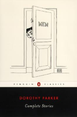 Open book titled "Complete Stories" by Penguin Group, showing pages with printed text and a hardcover binding.