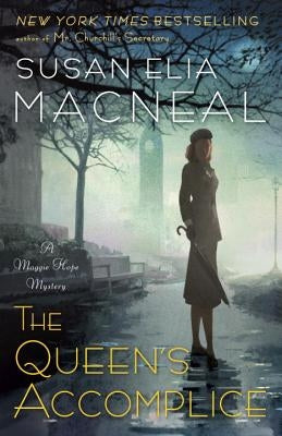 A book cover for "The Queen's Accomplice" by Bantam, featuring elegant gold and purple design elements on a dark background.