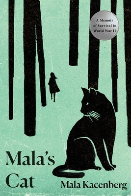 Paperback copy of Mala's Cat memoir by Pegasus Books, featuring a cover with a wartime scene and a cat illustration.