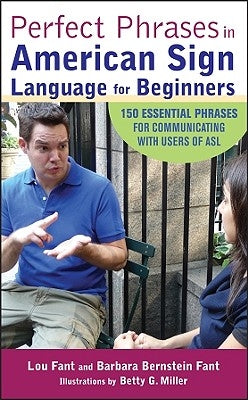 Paperback book titled "Perfect Phrases in American Sign Language for Beginners" by McGraw-Hill Companies, featuring ASL sign illustrations.