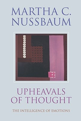 Paperback copy of "Upheavals of Thought: The Intelligence of Emotions" by Cambridge University Press, featuring a close-up of the book cover.