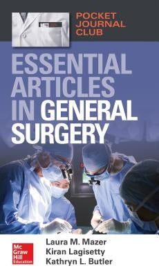 Paperback pocket journal book titled "Essential Articles in General Surgery" by McGraw Hill Medical, featuring medical content pages.