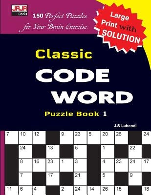 Paperback Classic Code Word Puzzle Book with colorful cover featuring puzzles and codes, published by Createspace Independent Publishing Platform.