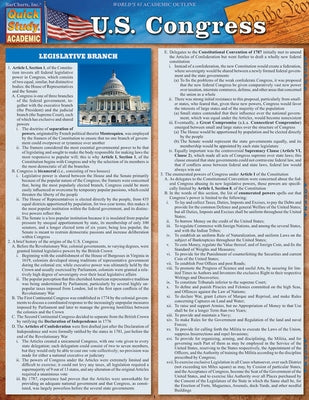 U.S. Congress Paperback Quickstudy Reference Guides