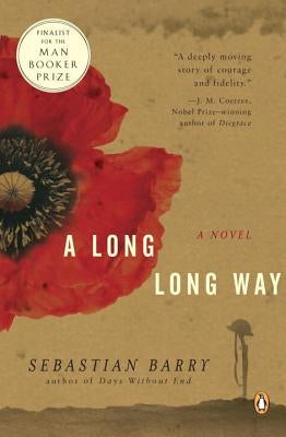 Paperback of "A Long Long Way" by Penguin Books, featuring the book cover with title and author text.