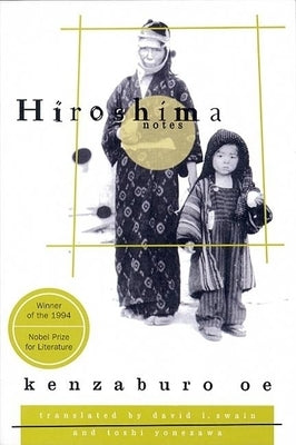 Hiroshima Notes paperback by Grove Press, featuring a close-up of the book cover with Japanese-inspired design elements.