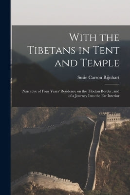 Paperback book titled "With the Tibetans in Tent and Temple" by Legare Street Press, showing the cover with Tibetan landscape illustration.