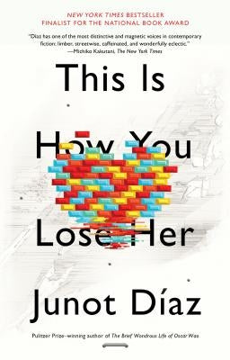 Paperback of "This Is How You Lose Her" by Riverhead Books, featuring a cover with a dark background and bold title text.
