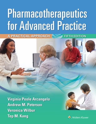 Paperback book titled "Pharmacotherapeutics for Advanced Practice" by LWW, featuring a close-up of the cover.