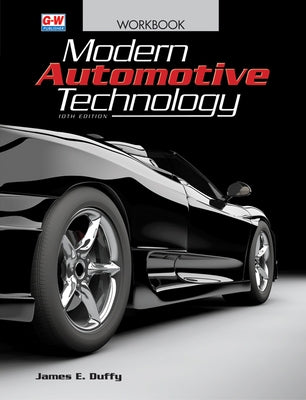 Open paperback book titled "Modern Automotive Technology" by Goodheart-Wilcox Publisher, showing detailed automotive diagrams and text.