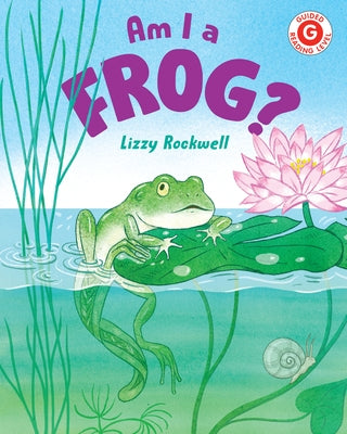Paperback "Am I a Frog?" by Holiday House featuring colorful frog illustrations on the cover.