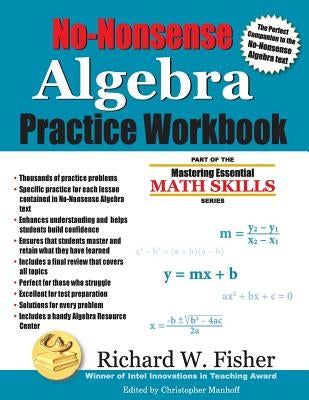 No-Nonsense Algebra Practice Workbook Paperback Math Essentials