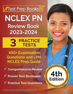 Test Prep Books NCLEX PN Review Book 2023-2024 paperback with practice tests and exam questions for LPN NCLEX prep.