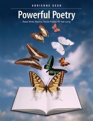 Paperback book titled "Powerful Poetry" by Pembroke Publishers, featuring colorful cover art with poetic imagery.