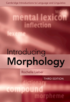 Paperback book titled "Introducing Morphology" by Cambridge University Press, featuring a close-up of the cover with text and design elements.