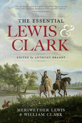 Paperback book titled "The Essential Lewis and Clark" by National Geographic Society with a colorful cover illustration.