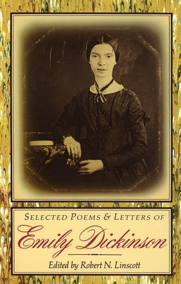 Paperback of Selected Poems and Letters of Emily Dickinson by Anchor Books, featuring a close-up of the book's cover with poetic artwork.