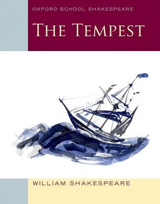 Paperback copy of The Tempest by William Shakespeare from Oxford University Press, featuring the book cover with title and author.