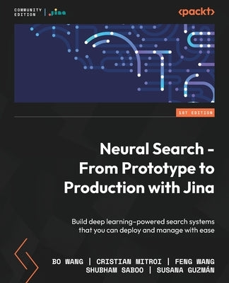 Paperback book titled "Neural Search: From Prototype to Production" by Packt Publishing, featuring a cover with a neural network illustration.
