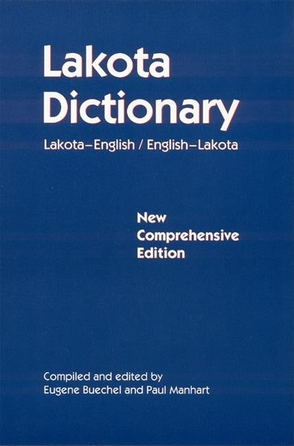 Paperback Lakota Dictionary by University of Nebraska Press, showing the cover with Lakota and English language text.
