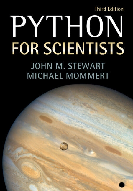 Paperback of Python for Scientists textbook by Cambridge University Press showing the front cover with title and author information.