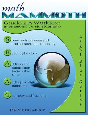 Math Mammoth Grade 2-A Worktext, International Version (Canada) Paperback Math Mammoth