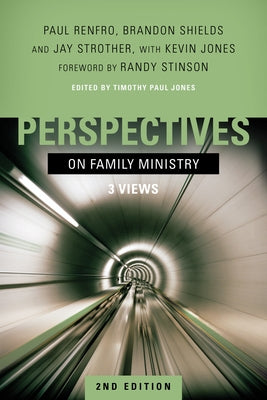 Paperback book titled "Perspectives on Family Ministry: 3 Views" by B&H Publishing Group, featuring a close-up of the cover.