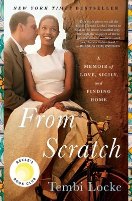 Paperback copy of "From Scratch" memoir by Simon & Schuster, featuring a cover with warm tones and a scenic Sicily landscape.