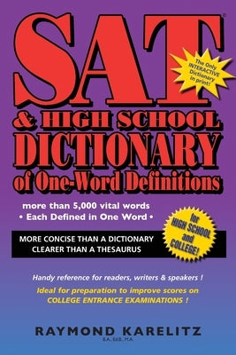 SAT & High School Dictionary of One-Word Definitions Paperback Createspace Independent Publishing Platform