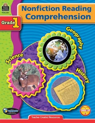Paperback Nonfiction Reading Comprehension Grade 1 book by Teacher Created Resources, featuring colorful cover and educational content.