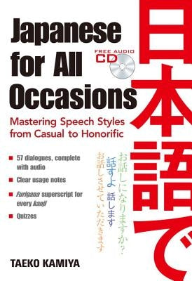Paperback Japanese language book titled Japanese for All Occasions by Kodansha, showing the front cover with Japanese and English text.