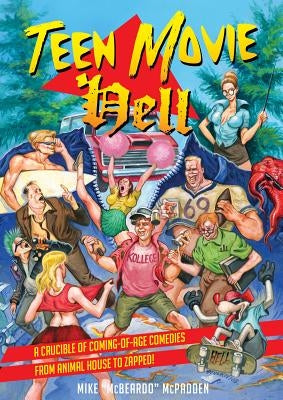 Paperback book titled "Teen Movie Hell" by Bazillion Points LLC showing colorful cover with vintage movie posters and bold typography.