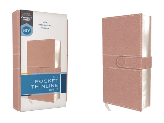 Niv, Pocket Thinline Bible, Leathersoft, Pink, Snap Closure, Red Letter, Comfort Print Bible Zondervan