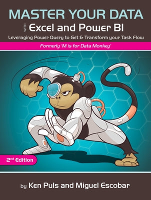 Paperback book titled "Master Your Data with Power Query in Excel and Power BI" by Holy Macro! Books, focusing on data transformation.