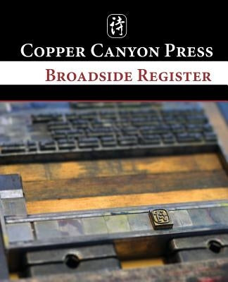 Broadside Register Paperback Copper Canyon Press
