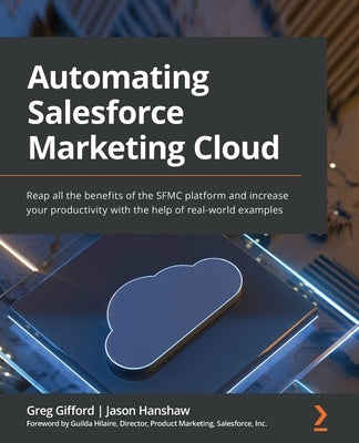 Paperback book titled "Automating Salesforce Marketing Cloud" by Packt Publishing, showing the cover with Salesforce branding.
