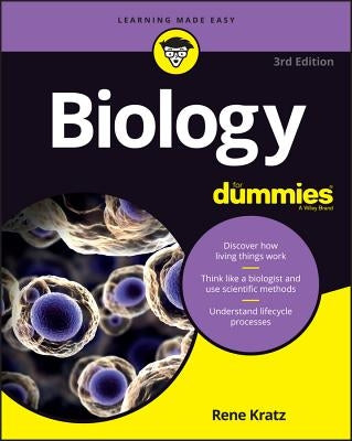 Open copy of Biology for Dummies book by For Dummies, showing the colorful cover with title and illustrations.