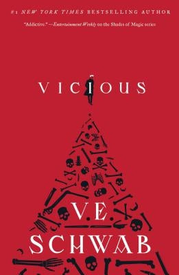 Paperback of Vicious by Tor Books featuring the book cover with dark artwork and bold title text.