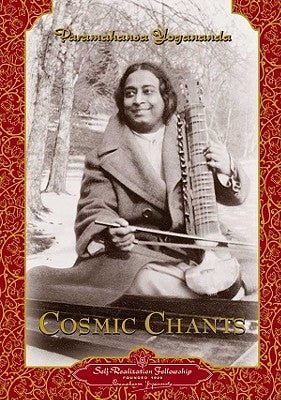 Paperback of Cosmic Chants by Self-Realization Fellowship Publishers, showing the book cover with celestial artwork and title.